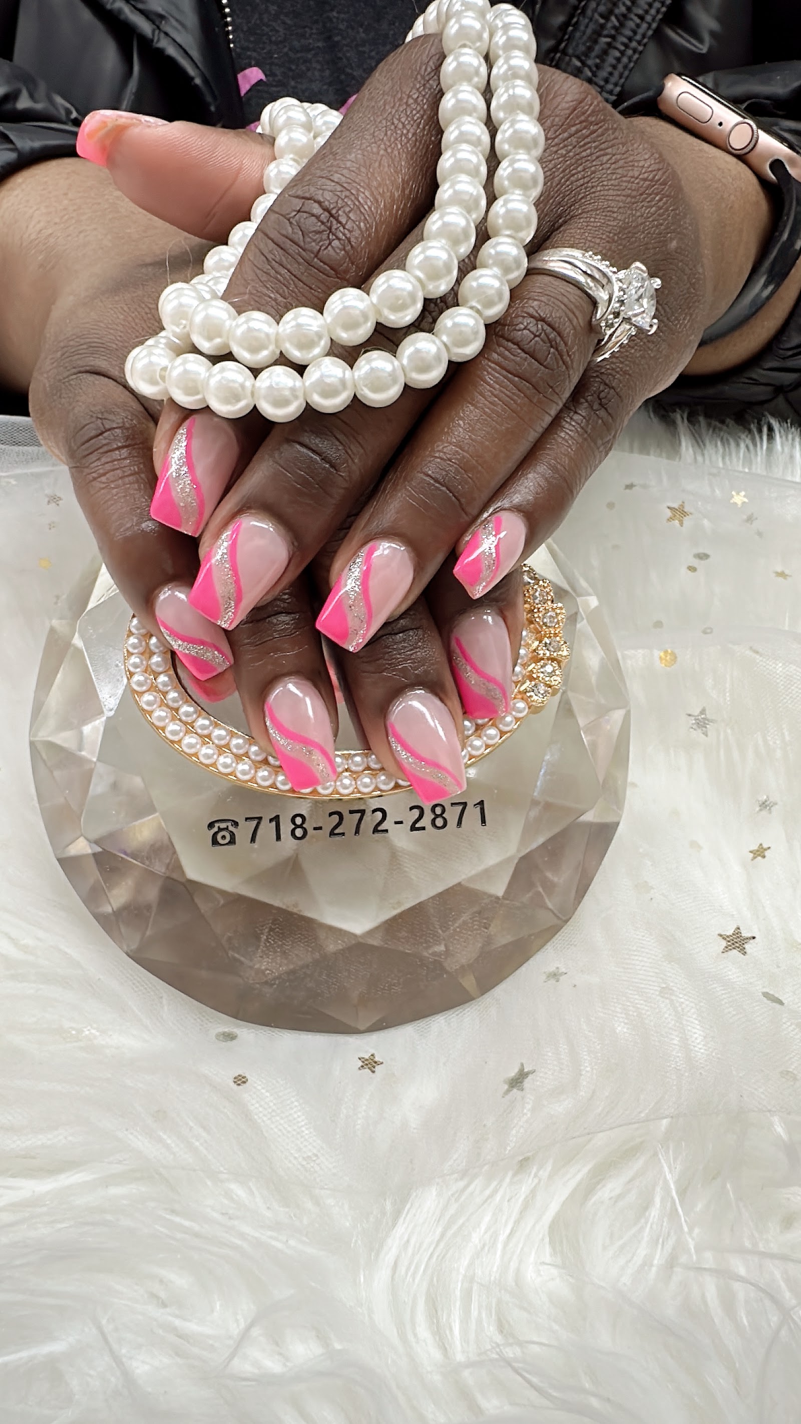 Beautiful acrylic set completed at La Muse Nail